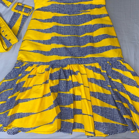 IMADE African Print Mock Neck Mini Dress w/ Belt by ÖFUURË - Picture 4 of 7